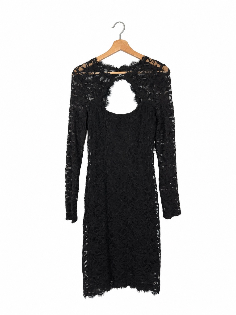 Whimsigoth Witchy Lace Keyhole Dress Long Sleeve M Cocktail Romantic Evening LBD